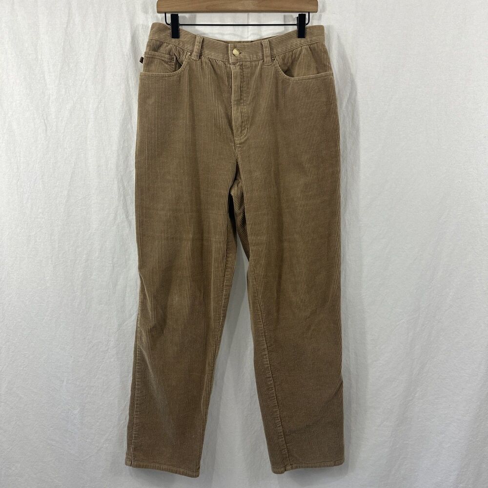 Lauren Ralph Lauren Tan Corduroy Straight Leg Pants Womens Sz 12 Preppy Academia